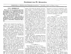 Bulletin de la Federation Jurassienne